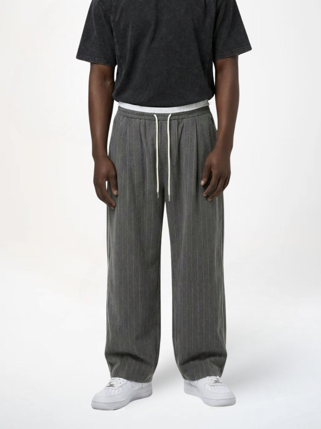 DCRB Striped Wide Leg Track Joggers