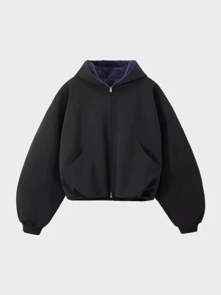 DCRB Boxy Teddy Fleece Zipper with Hoodie