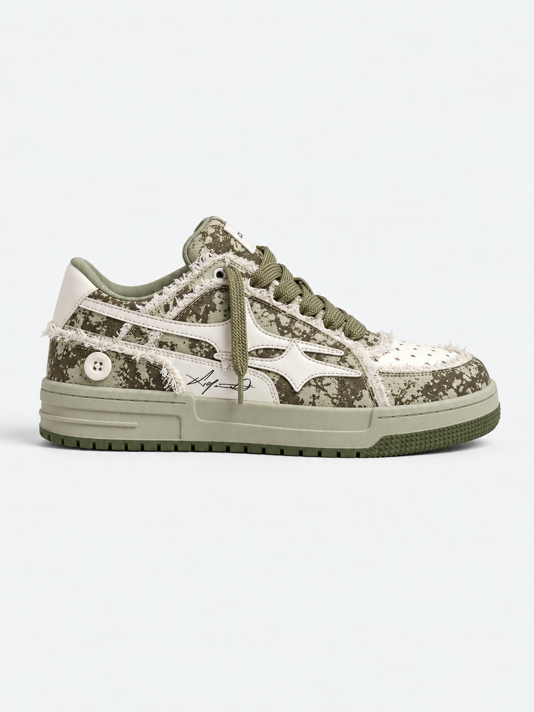 DCRB Army Green Distressed Sneakers