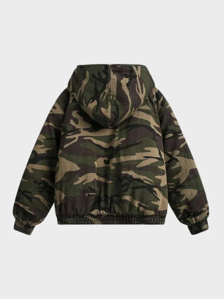 DCRB Camo Zipper with Fur Hoodie