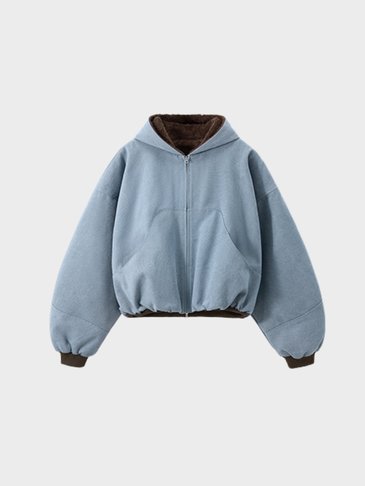 DCRB Boxy Teddy Fleece Zipper with Hoodie