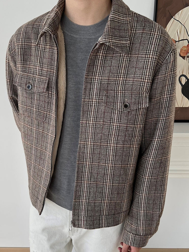 DCRB Checkered Jacket with Inside Faux Fur