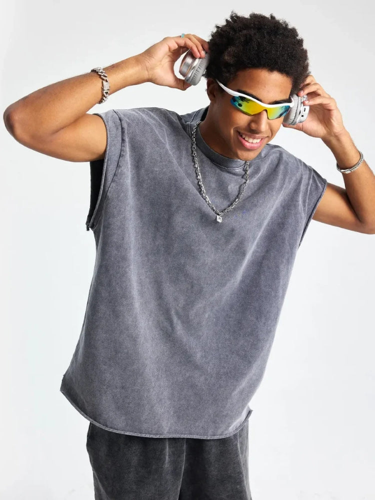 DCRB Distressed Washed Tanktop