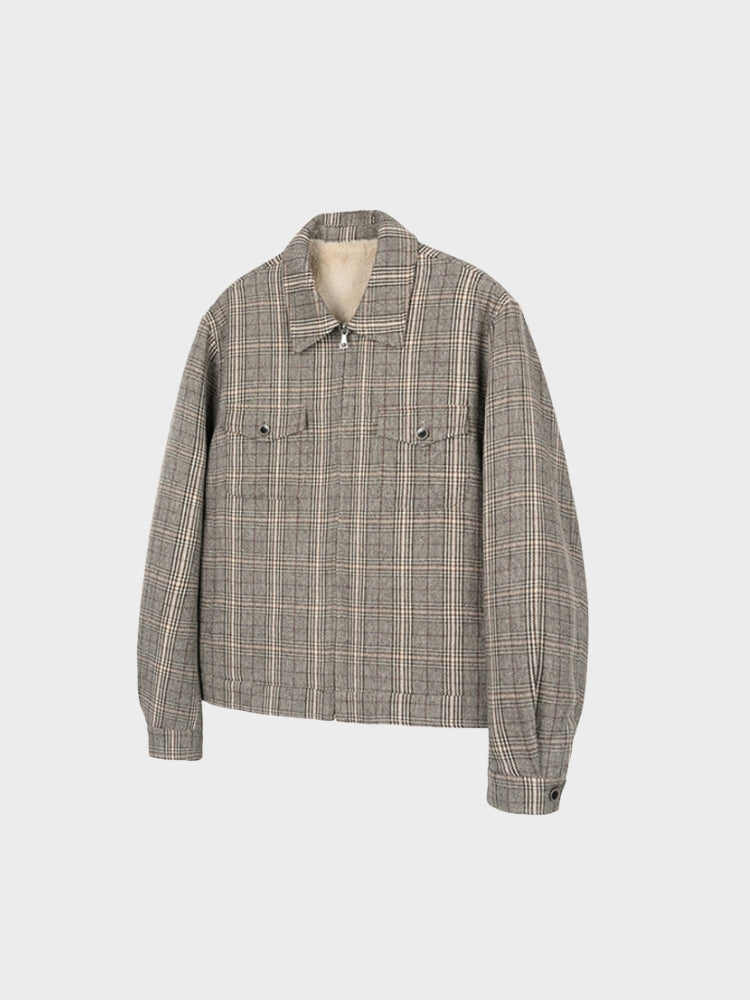 DCRB Checkered Jacket with Inside Faux Fur