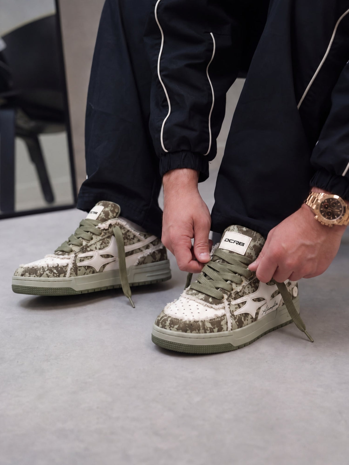 DCRB Army Green Distressed Sneakers