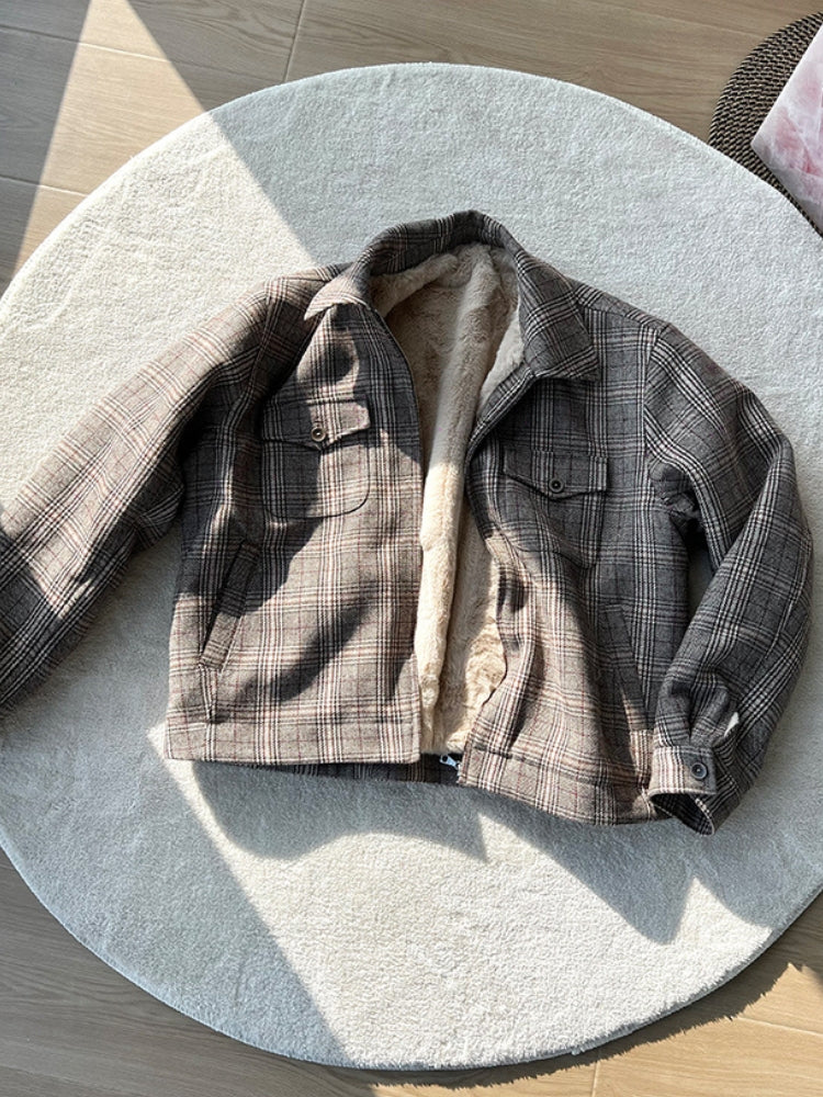 DCRB Checkered Jacket with Inside Faux Fur