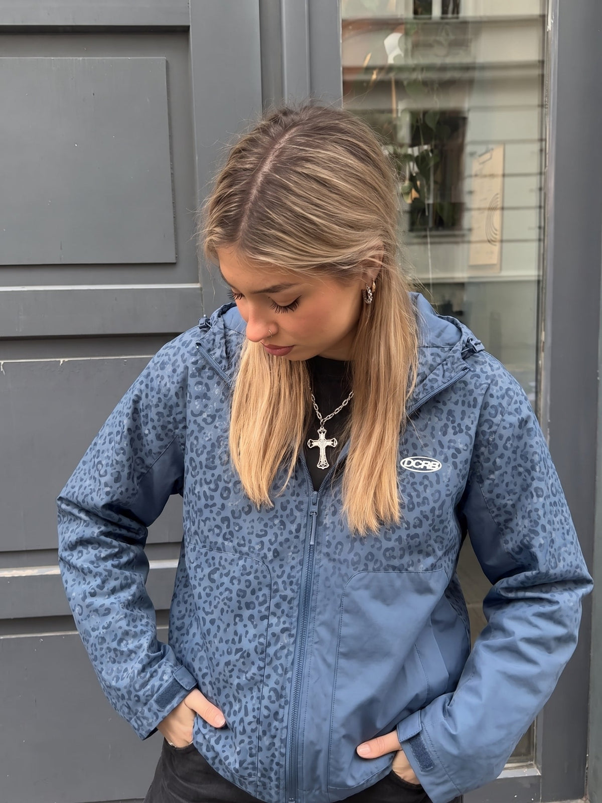 DCRB Pink Water Reactive Cheetah Rain Jacket