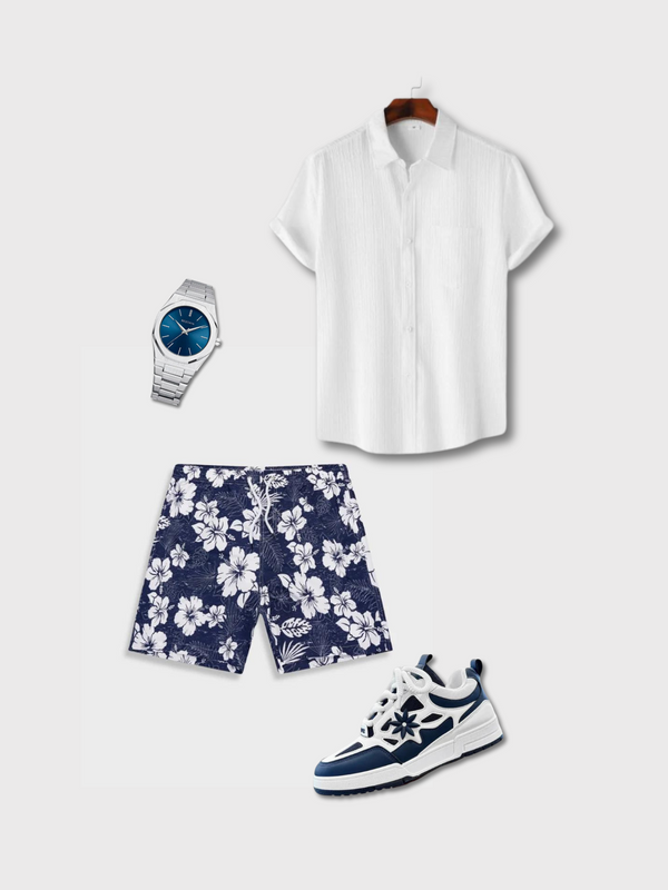 Old Money Blue Flower Outfit