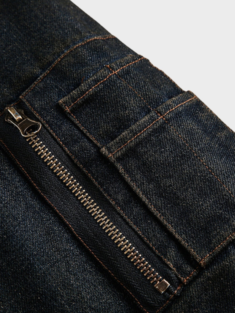 DCRB Washed Denim Fur Jacket