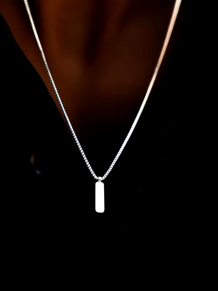 Minimalistic Rectangle Silver Necklace