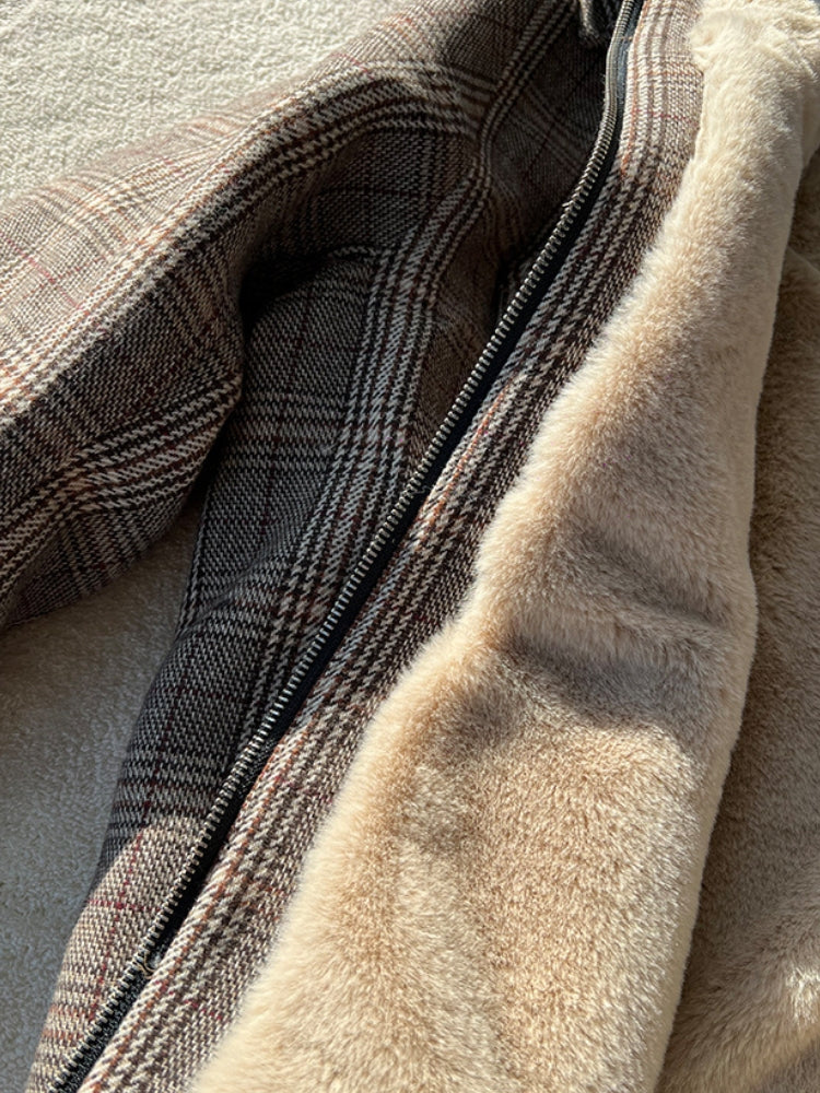 DCRB Checkered Jacket with Inside Faux Fur