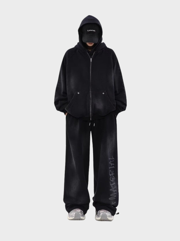 DCRB Distressed Material Zip-Up