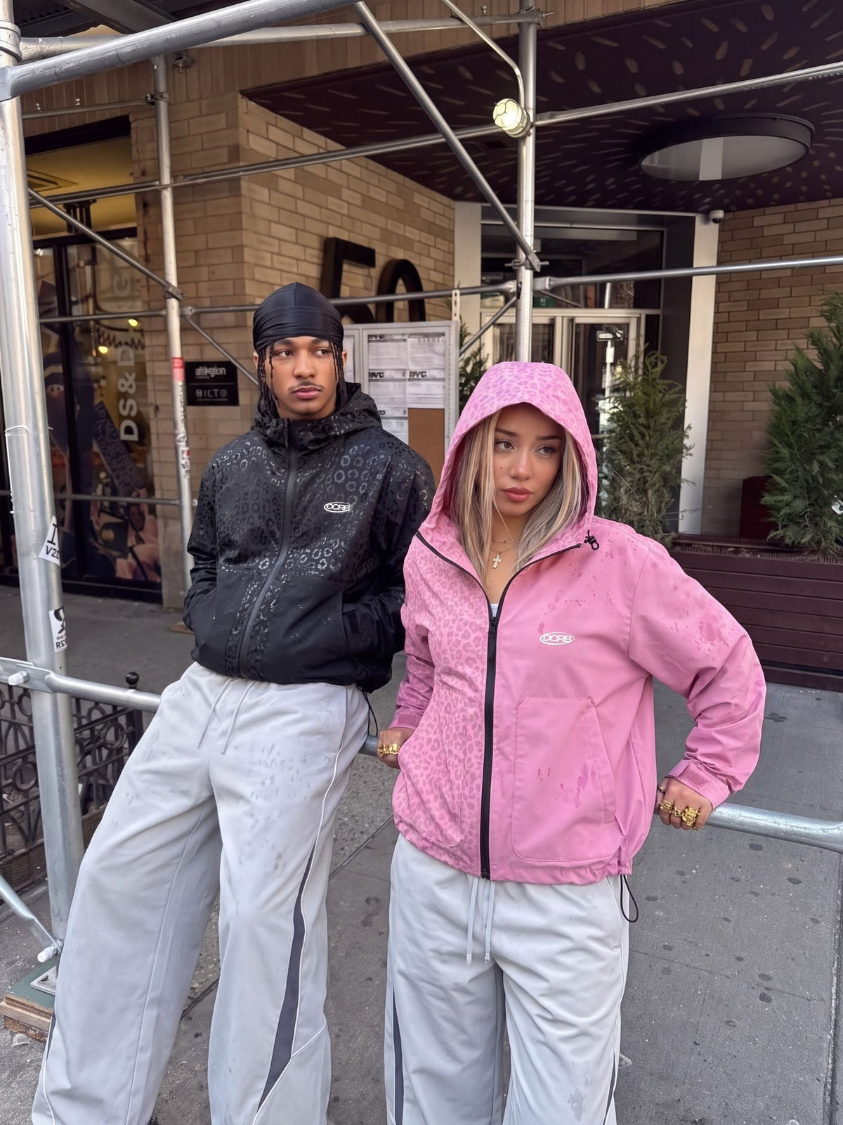 DCRB Pink Water Reactive Cheetah Rain Jacket