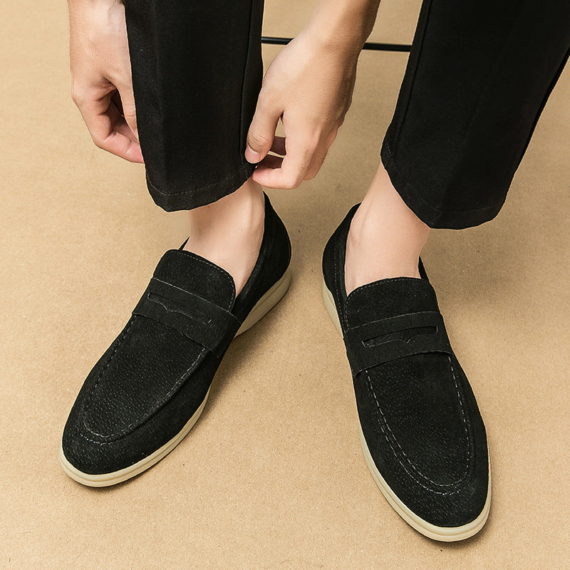 UNISEX Vintage Black on sale Leather Loafers