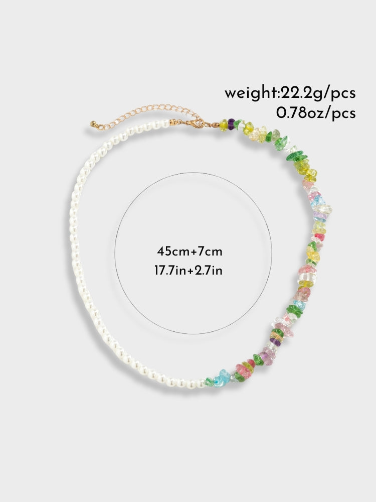 Asymmetrical Color Pearl Beach Necklace