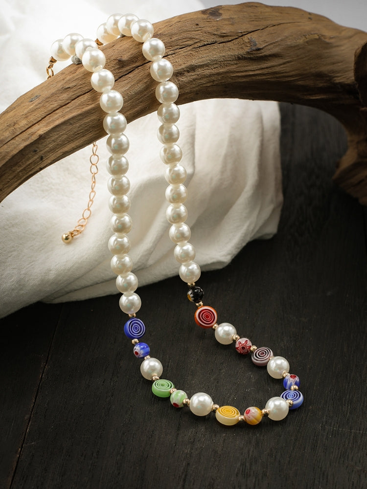 Colorfull Pearl Beach Choker