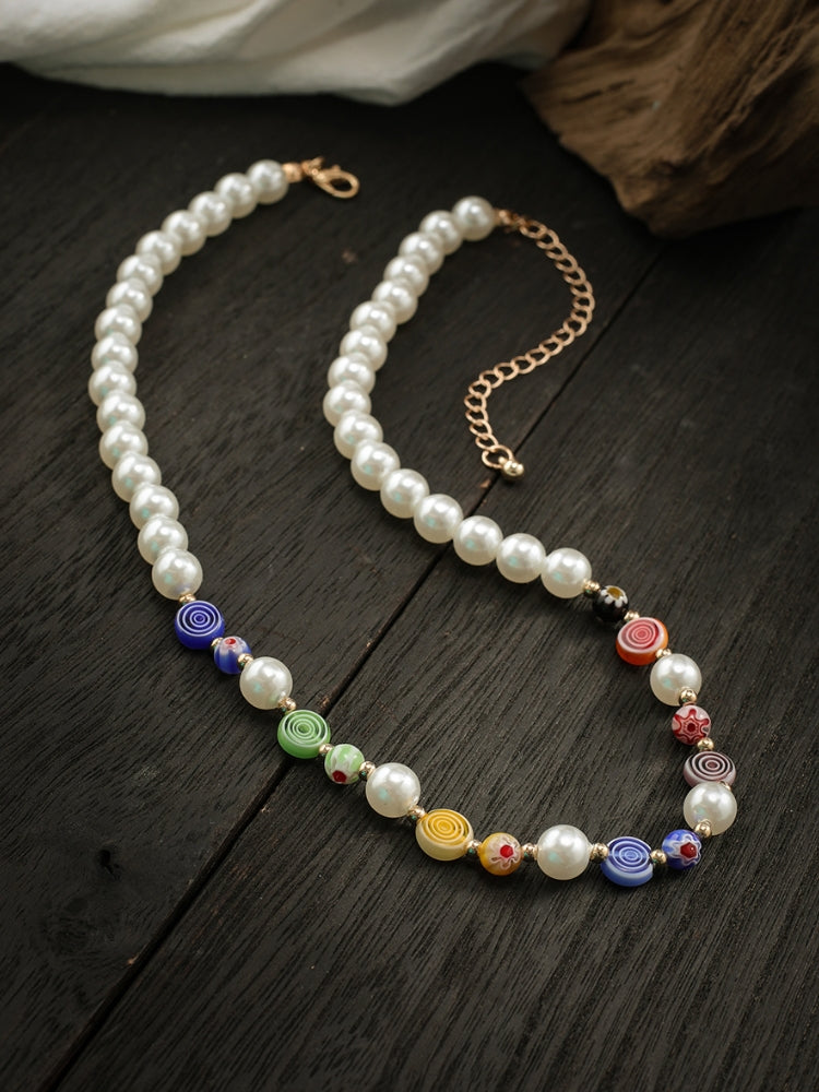 Colorfull Pearl Beach Choker