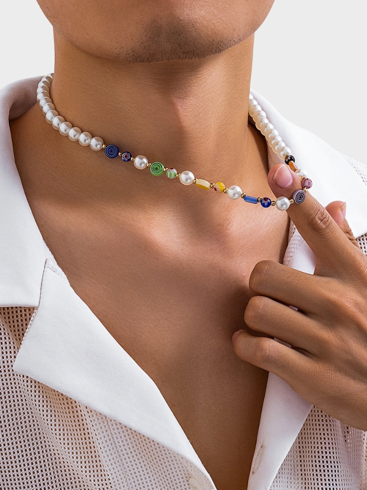 Colorfull Pearl Beach Choker