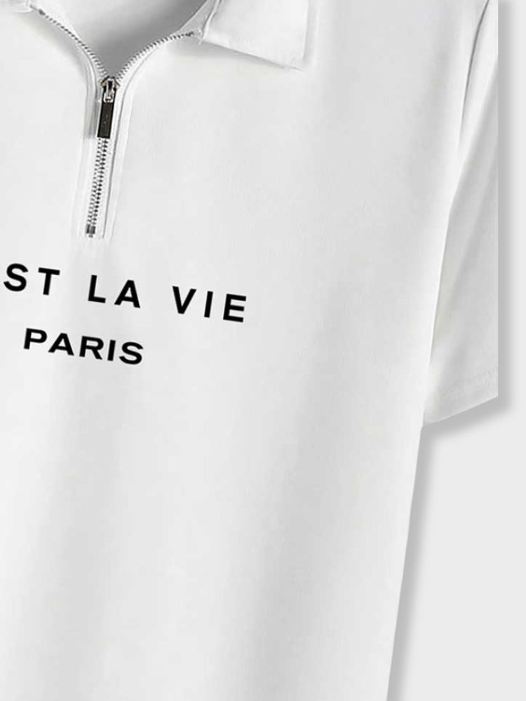 C'est Paris Polo mit Zipper